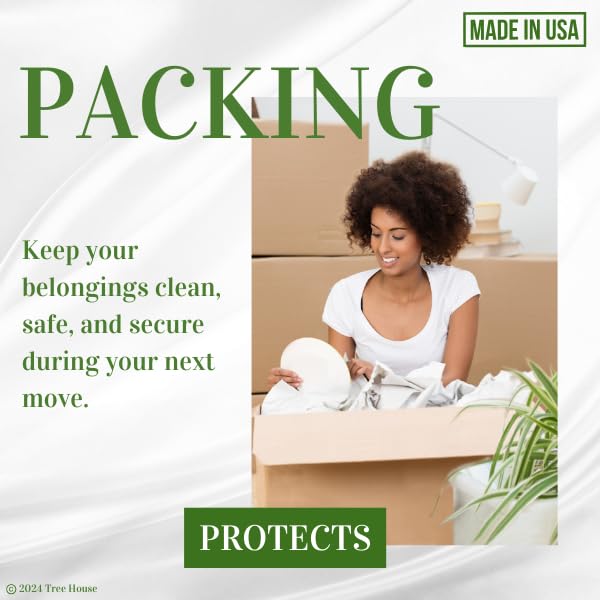 Tree House Packing Paper for Moving – 720 Newsprint Packing Paper Sheets – 27” x 17” Paper for Packing Dishes, Shipping, and Moving Supplies – Recyclable Movers’ Paper – Made in USA
