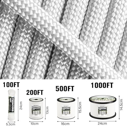 HOKINETY Paracord Rope 750 - Parachute para Cord 4mm 11 Strand Spool Rope Utility Nylon String for Outdoor Camping Surviva...