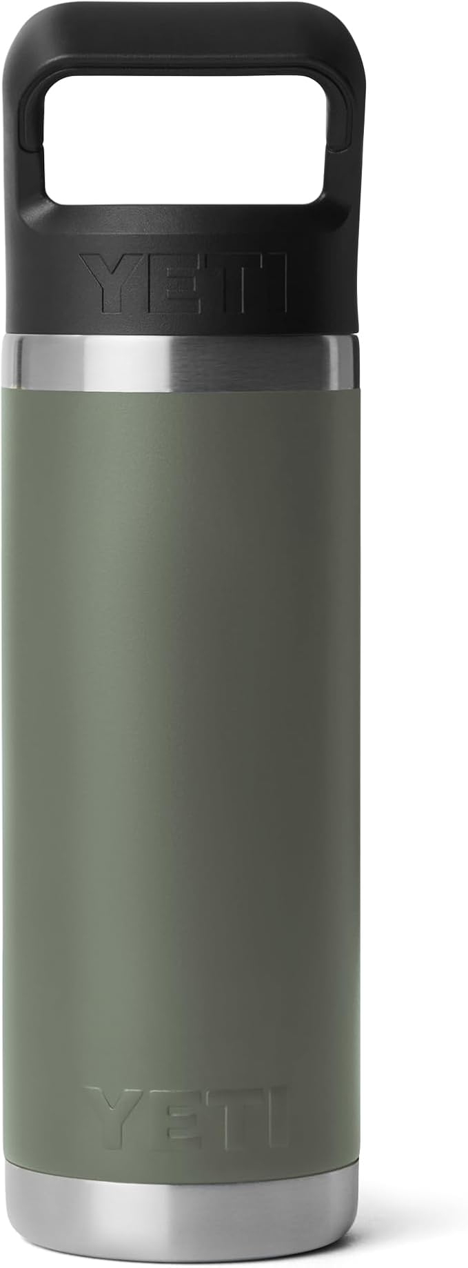 YETI Rambler 18 oz Bottle, Vacuum Insulated, Stainless Steel with Color Matching Straw Cap, Camp Green/Firefly Yellow