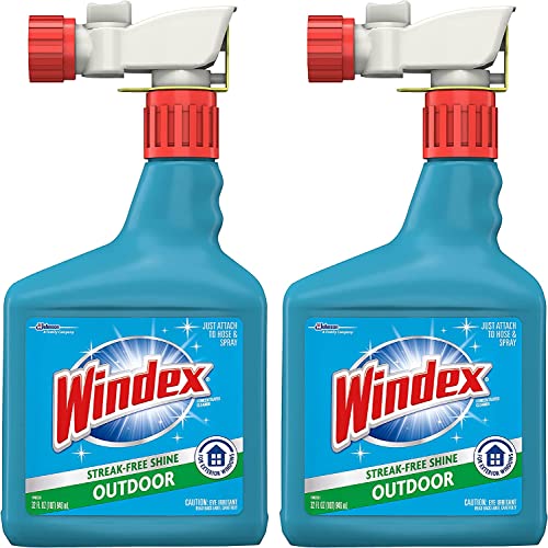 Windex Outdoor Window and Glass Cleaner for Hose Ammonia Free, Concentrated Formula for Deep Outdoor Clean, Patio Cleaner,...