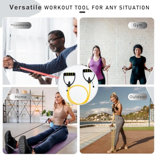 Resistance Bands with Handles, Exercise Resistance Bands, Workout Bands with Door Anchors, Adjustable Length, for Resistan...
