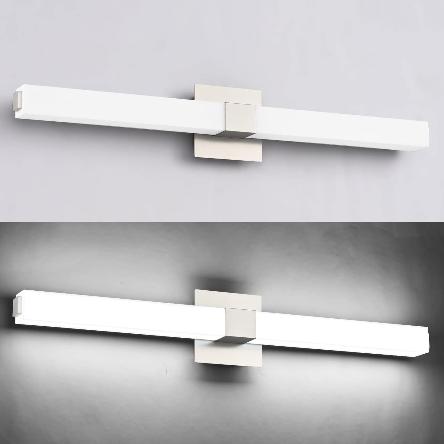 ZUZITO Bathroom Vanity Light - Modern LED Fixture, 32 Inch, Brushed Nickel, 6000K Bright White Light, Model S16001-810mm