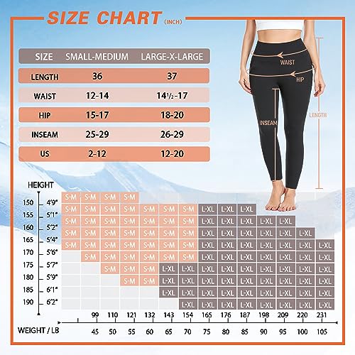 3 Pack Fleece Lined Leggings Women with Pockets -Warm Winter Yoga Pants for Women Thermal Running Workout Leggings