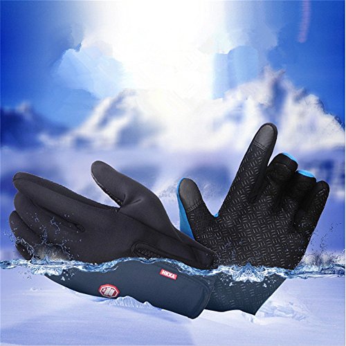 HKXY Bicycle Motorcycle Waterproof Gloves Outdoor Sport Warm Windproof Thermal Touch Gloves Riding Running Bike Cycling Gl...