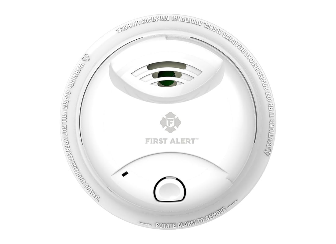 First Alert 0827B Ionization Smoke Alarm with 10-Year Sealed Tamper-Proof Battery , White , Pack of 1