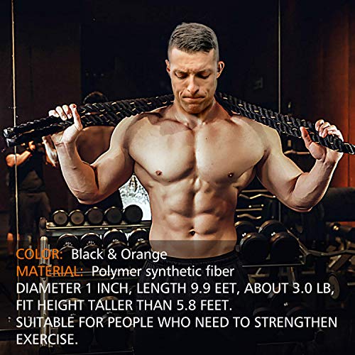Heavy Jump Ropes for Fitness 2LB/3LB/5LB,Weighted Adult Skipping Rope Exercise Battle Ropes for Men & Women,Total Body Wor...