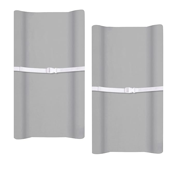 PHF Baby Changing Pad Covers for Boys Girls, 2 Pack Ultra Soft Breathable Microfiber Changing Pad Table Sheets for Most Baby Changing Pads, Grey & Grey