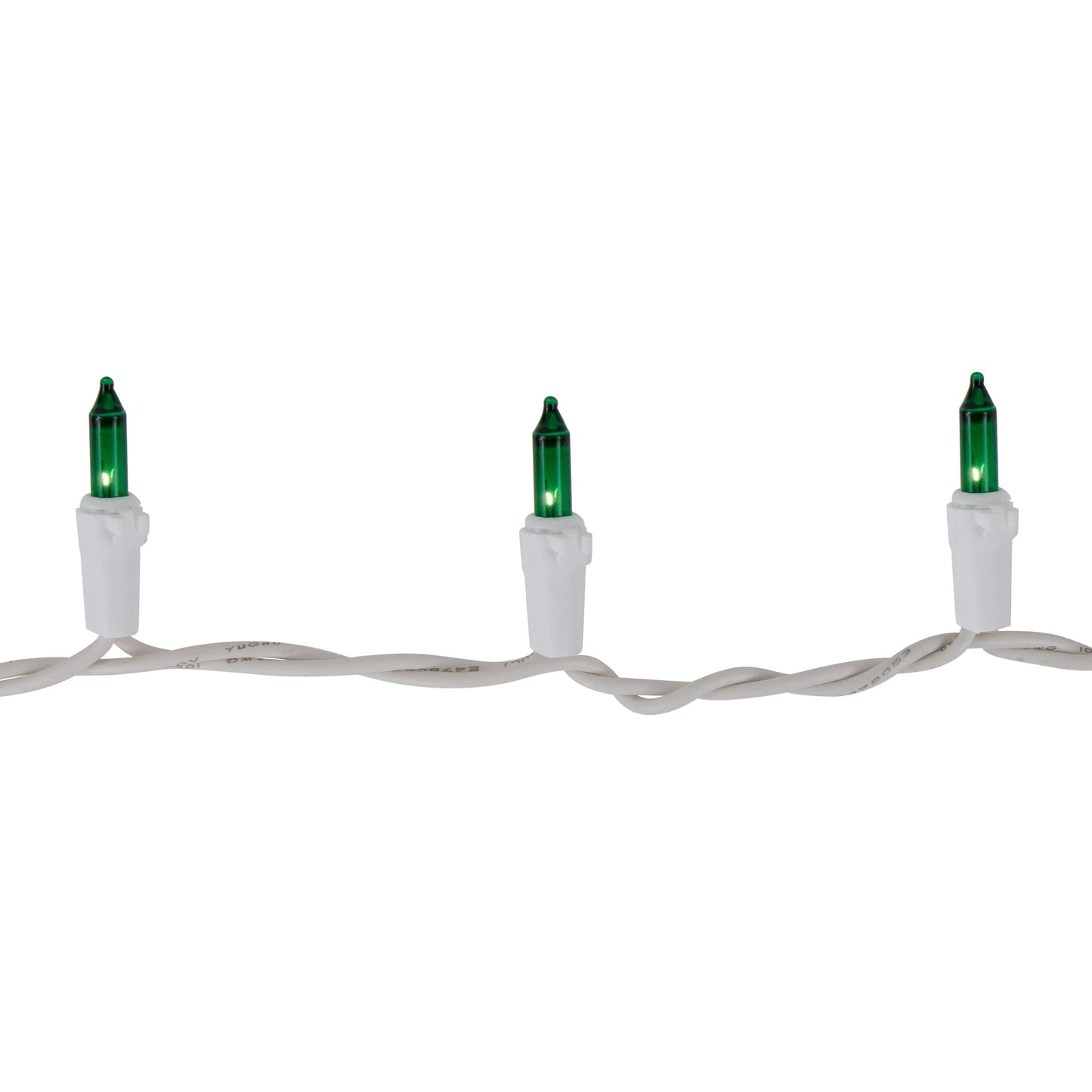 Northlight 35-Count Green Mini Christmas Light Set, 7ft White Wire, Glass, Model NL02297