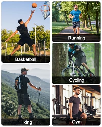 HOPLYNN 5 Pack Mens 2 in 1 Running Shorts with Liner, Quick Dry Workout Training Gym Athletic Sport Shorts with Pockets