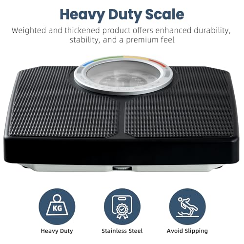 TIPRE Analog Scale for Body Weight, Mechanical Bathroom Scale, Analog Scale for Body Weight, 150kg/330lb, Dial Scale with ...