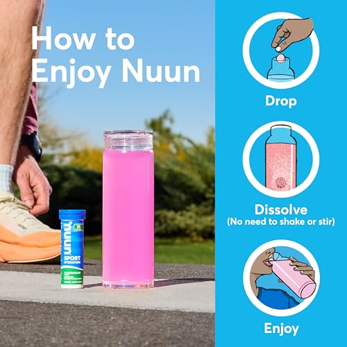 Nuun Sport + Caffeine Electrolyte Tablets – Dissolvable in Water, Variety Pack | 5 Essential Electrolytes for Hydration | ...