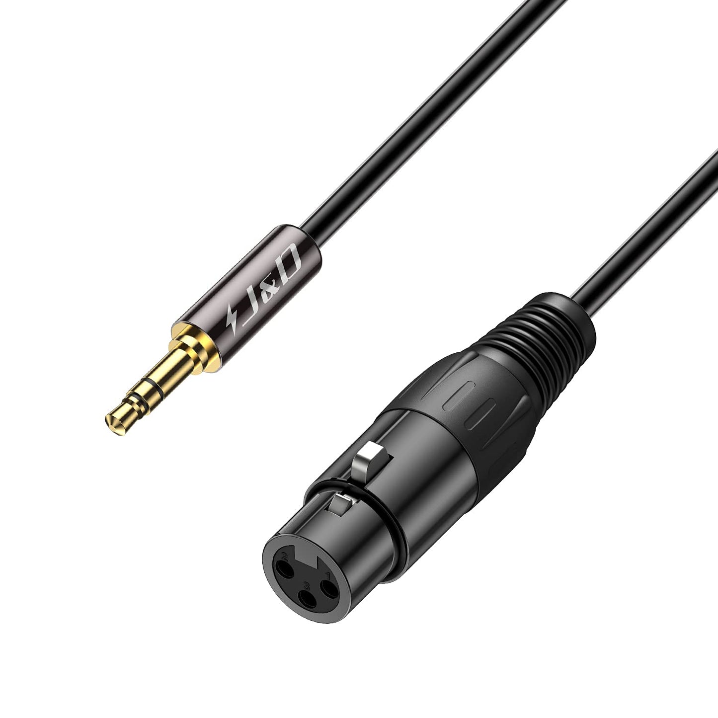 J&D Xlr To 3.5Mm Microphone Cable Pvc Shelled Xlr Female To 3.5Mm 1/8 Inch Trs Male Balanced Cable Xlr To Trs 1/8 Inch Adapter For Dslr Camera Computer Sound Card 3 Feet -Like New