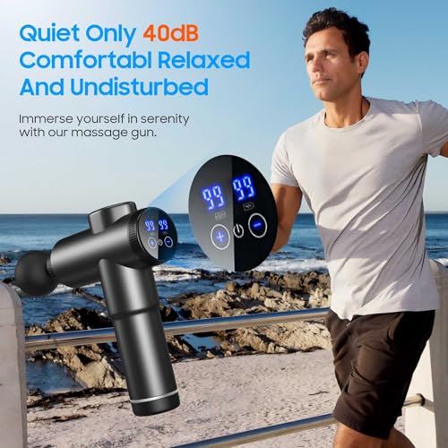 JOYSUWERUN Massage Gun – Deep Tissue Muscle Massager for Pain Relief & Recovery, Massage Gun with Heat, 9 Massage Heads, C...
