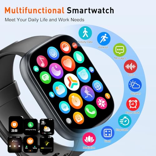 Smart Watch for Men Women, 1.85" HD Touchscreen Fitness Tracker with Bluetooth Calling, 2025 Fitness Watch with 110+ Sport...