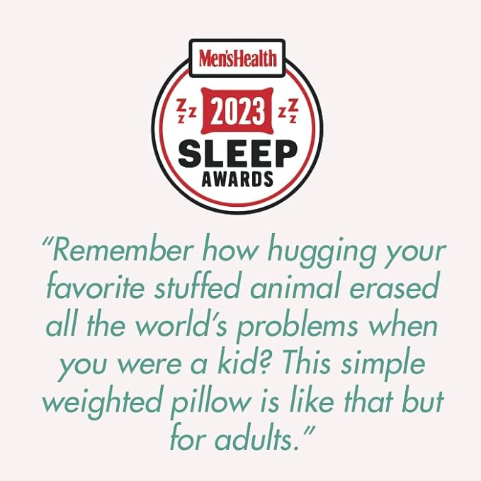 Quiet Mind The Original Weighted Pillow for Adults & Kids - (Large, Agave Green, 12 lbs) - Weighted Body Pillow - Alternative to Weighted Blanket - Enhanced Deep Sleep and Stress Relief - Hug Pillow