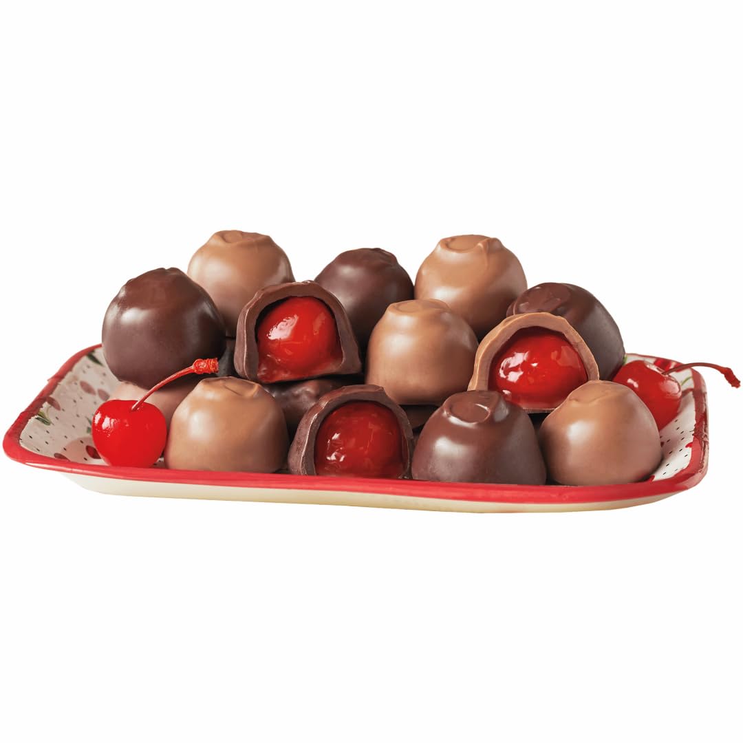 The Swiss Colony Chocolate-Covered Cherries - Juicy Maraschino Cherries in Milk and Dark Chocolate Shells Classic Holiday Dessert Treat Gift Tin