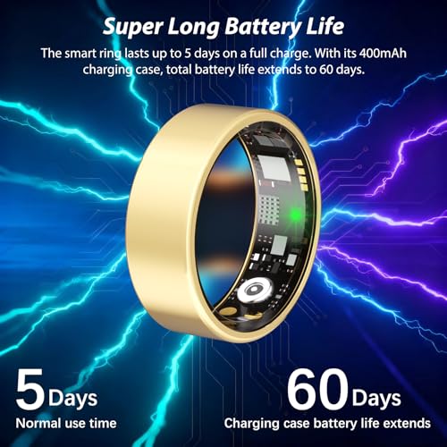 Nyweey Smart Ring for Women Men Fitness Ring with Heart Rate, Blood Pressure, Blood Oxygen, Sleep Tracker, Step Tracker, I...