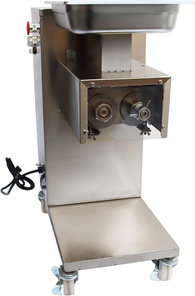 INTBUYING 15mm Meat Cutter Commercial Electric Slicer Shredded Diced for Steak Beef Pork Meat 5.7×3inch Feed Inlet QE