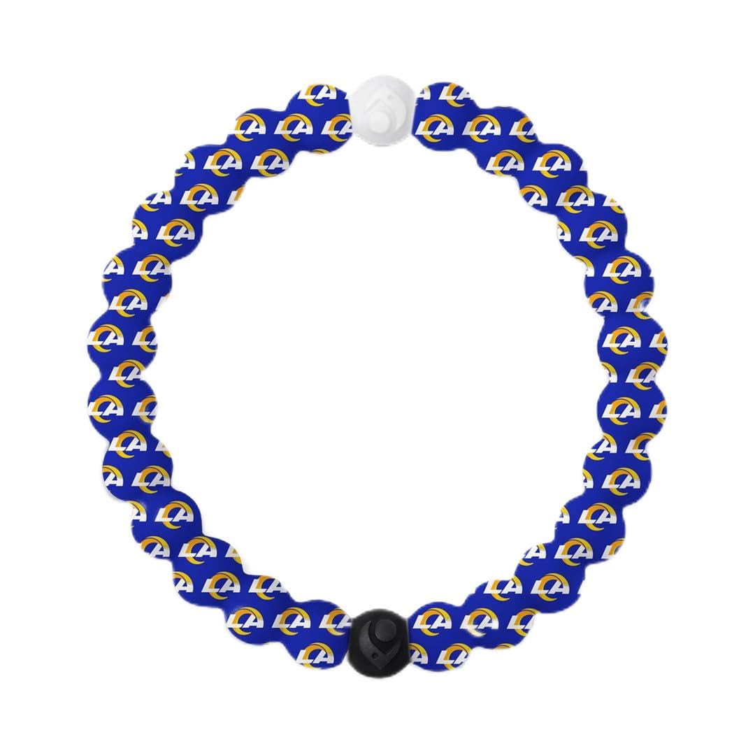 Lokai Silicone Beaded Bracelet for Men & Women, NFL Football Collection - Los Angeles Rams, Extra Large - Silicone Jewelry Fashi