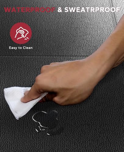 HAPBEAR Treadmill Mat – 68"x24"x1/5" Thick Non-Slip Foldable Exercise Equipment Mat for Walking Pad, Weight Bench & Treadm...