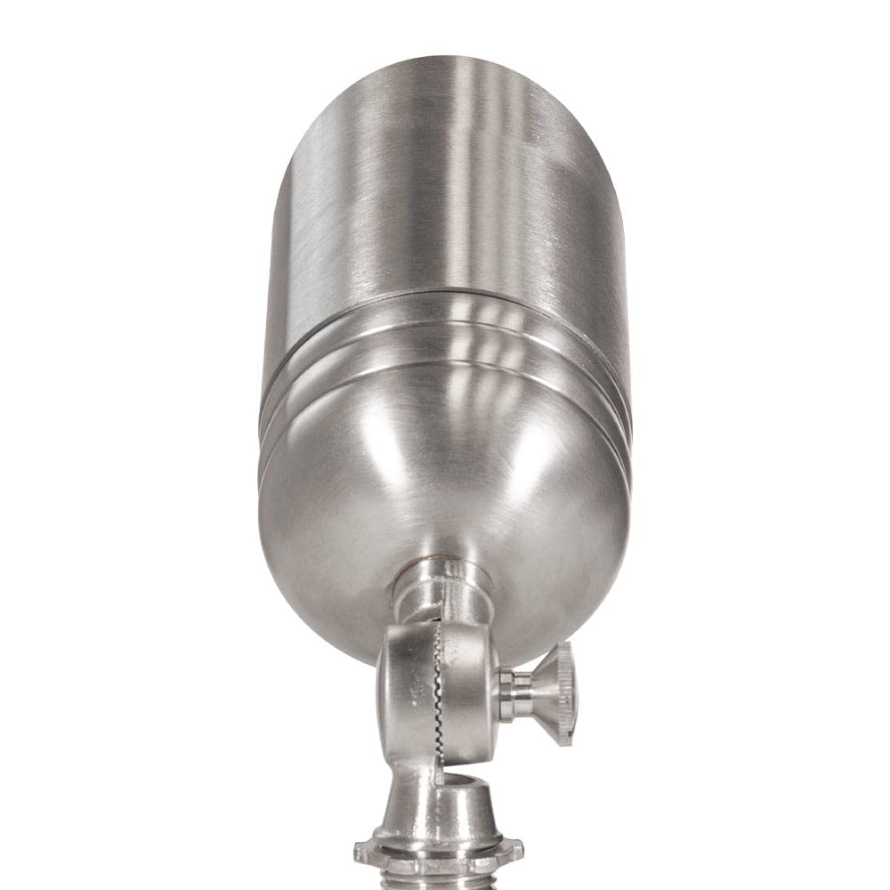 VOLT Stainless Steel Outdoor Spotlight with 5W MR16 LED Bulb, Silver, Includes Ground Stake