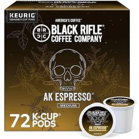 Black Coffee Company AK Espresso 72 Count Medium Roast K Cups - Single Serve K Cups Coffee Pods - Kcup Pods Compatible with Keurig 1.0 & 2.0 - Made from Arabica Beans
