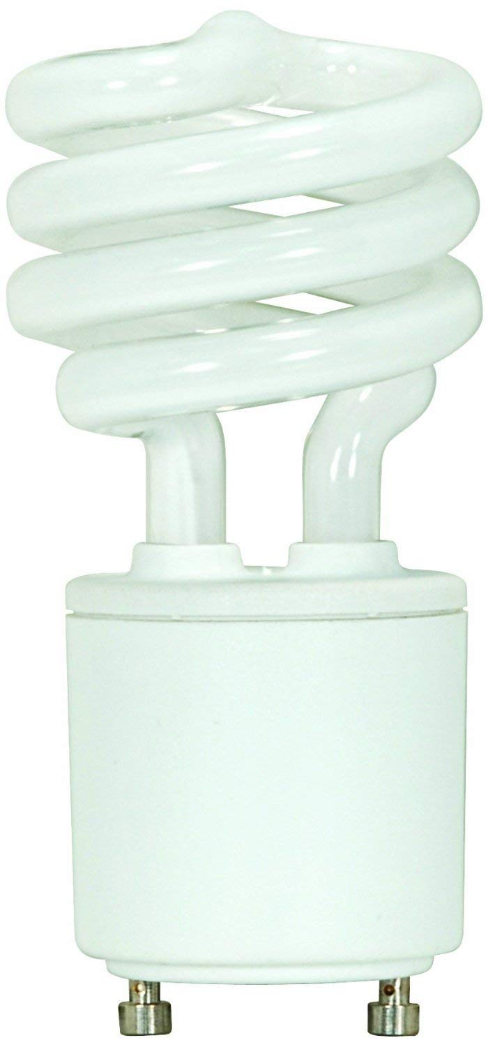 (2-Pack) Satco S8208 13-Watt 4100K Gu24 Base Mini Spiral Compact Fluorescent Lamp 60W Equal2