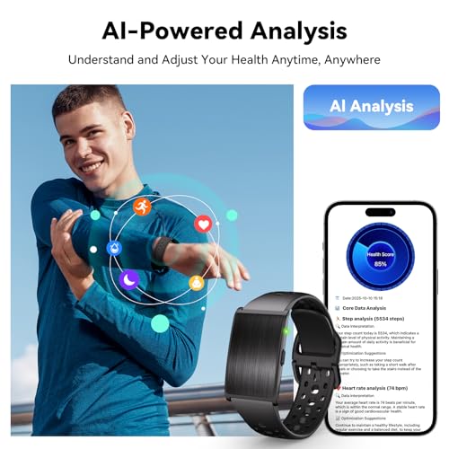 iSo Tech Smart Bracelet for Men Women, Activity Health Fitness Trackers with 60-Day Battery Life, 24/7 Continuous Heart Ra...