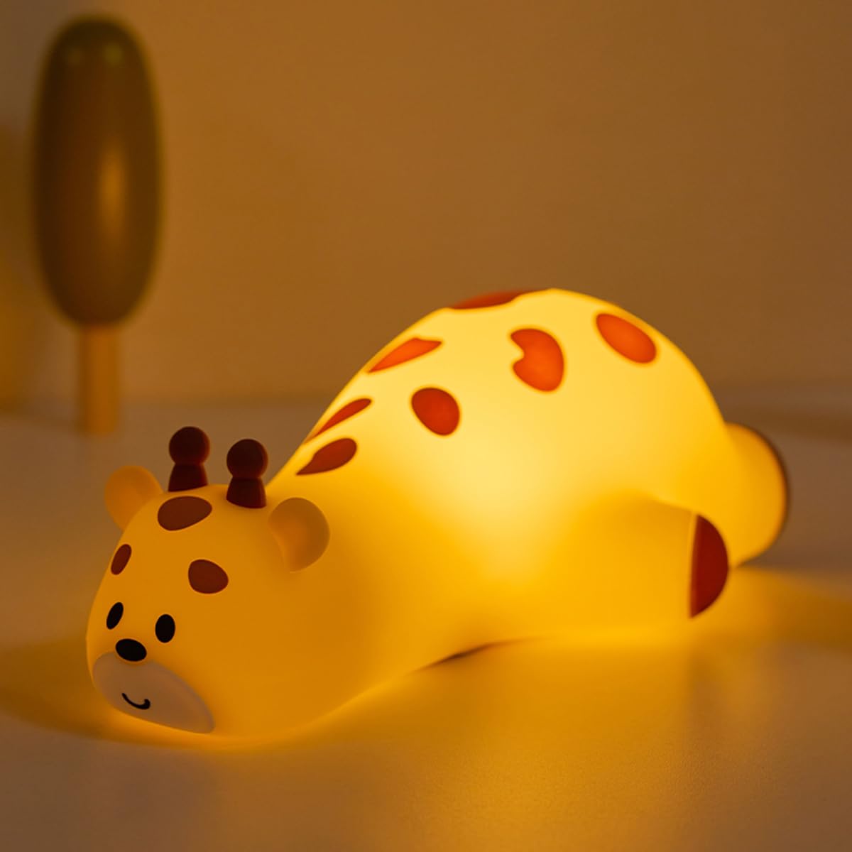 DREAMING MY DREAM Cute Giraffe Night Light for Kids,3 Levels Dimmable Bedside Touch Lamp Rechargeable Squishy Nursery lightwith