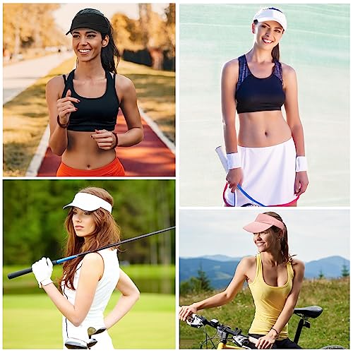 Ultrafun Unisex Sports Sun Visor Adjustable UV Protection Sun Hat Cap for Beach Pool Golf Tennis