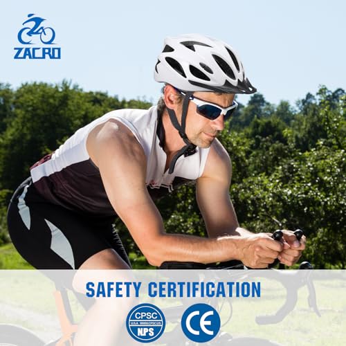 Zacro Lightweight Adult Bike Helmet - Comfortable with Pads & Visor, Certified for Men, Women, Youth - Ideal for Mountain...