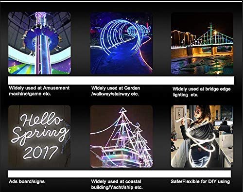 Vasten Flexible White Led Neon Flex Rope Light, Ip67 Waterproof, 8X16Mm, 5000Mm Silica Gel Tube