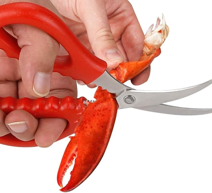 Calary 4Pcs Seafood Scissors Crab Scissors Seafood Shears Multifunctional Crab Leg Crackers and Tools