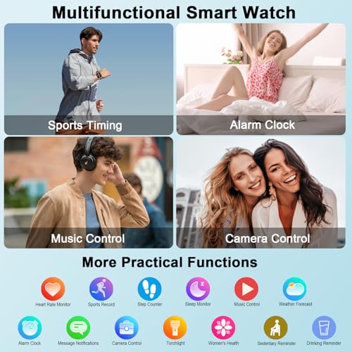 Smart Watch for Men Women GPS, Military 2.06" Fitness Tracker with Bluetooth Calling, Smartwatch Heart Rate Sleep SpO2 Ste...