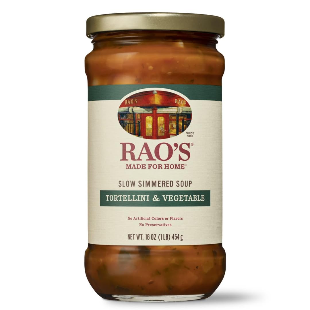 Raos Made for Home Tortellini & Vegetable Soup 16oz Real Vegetables Traditional Italian Heat and Serve Soup
