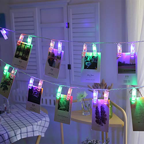 Magnoloran 30 LED Photo Clip String Lights, Remote, 10ft, Multicolor, Model PC023-CO-FBA-1, Battery Operated Fairy Twinkle Lights
