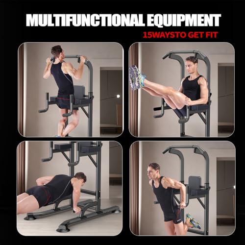 K KiNGKANG Adjustable Power Tower for Home Gym - Multifunctional Pull-Up & Dip Station for Strength Training