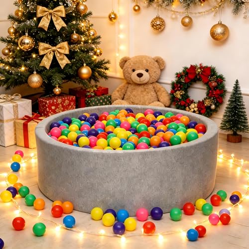 Hovenlay Ball Pit Balls Phthalate Free BPA Free Crush Proof Plastic - 7 Bright Colors in Reusable Play Toys for Kids with ...