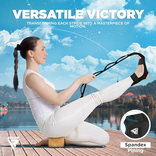 RDX Yoga Stretching Strap, Ankle Ligament Stretcher Belt with Loops Ligament Stretch Band, Fitness Leg Stretcher for Plant...