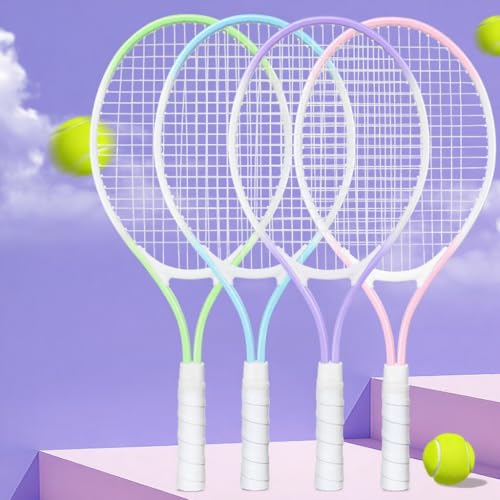 NEWSNOW Children's Tennis Racket for 2 Players, Suitable for Beginners, pre Worn 27 inch Lightweight Children's Racket, Su...
