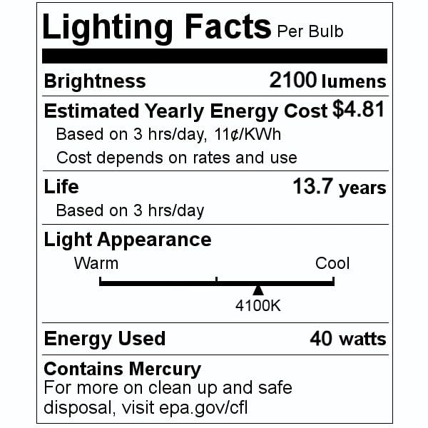 Ge Lighting (6 Tubes) Ge F40T12 Fluorescent Bulbs 48 Inch Linear Fluorescent T12 40 Watts 2100 Lumens 4100K Cool White Great For Utility And Workspaces Refreshing Light