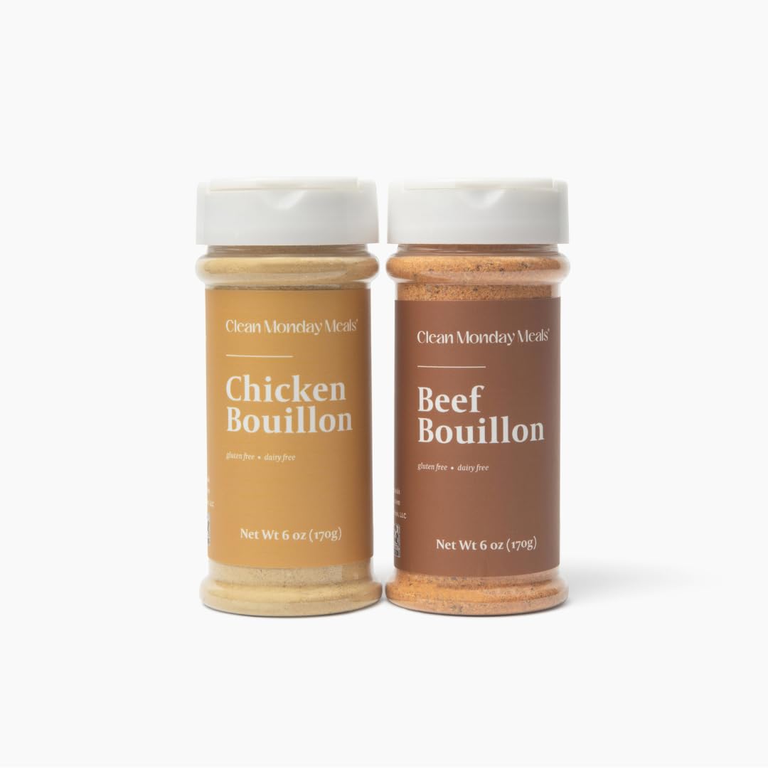 Clean Monday Meals | Chicken & Beef Bouillon | Gluten-Free No artificial flavors or additives | Two Pack