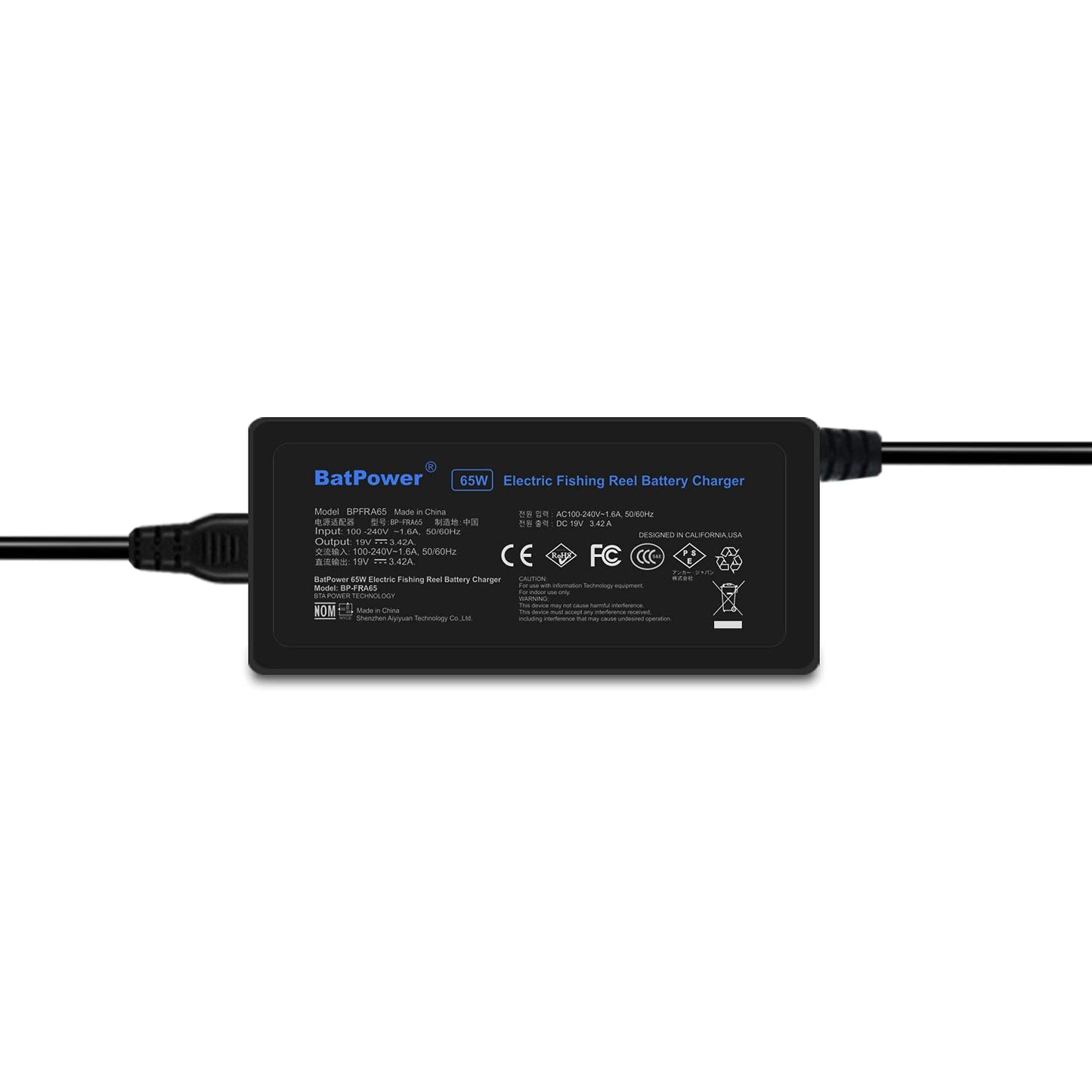 Batpower 65W Prof Electric Fishing Reel Battery Charger Power Supply Compatible For Daiwa Bm2300 Lb3100 Bm2600 Bm2900 Bm3200 Bm3