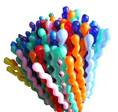 100Pcs 40 Inches Latex Spiral Balloons for Assorted Boys Girls Birthday Party Balloons