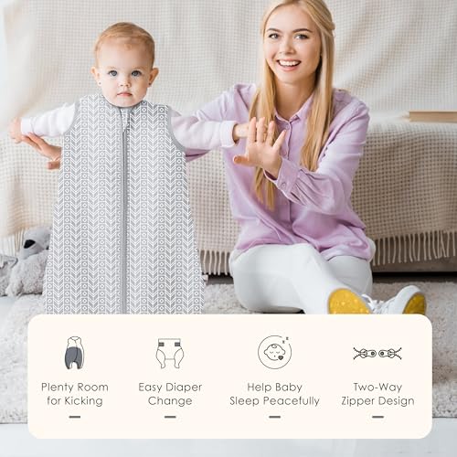 SWEET DOLPHIN 3 Pack Baby Sleep Sack - 100% Cotton 2-Way Zipper TOG 0.5 Infant Wearable Blanket, Newborn Essentials