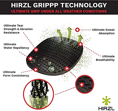 HIRZL Grippp Light FF Leather Bike Gloves, Black/White, Full Finger, Breathable, Ultra Lightweight, Sweat, Water and Abras...
