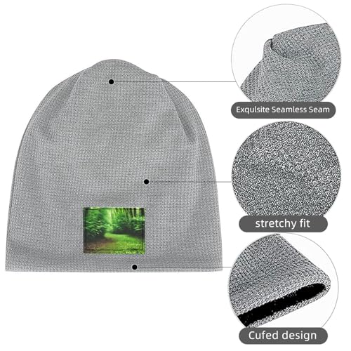 Green Nature Print Lightweight Waffle Pullover Hat Men Women Winter Headwear Outdoor Camping Travel