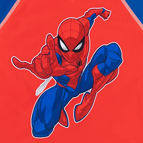 Marvel Avengers Captain America Pullover Raglan Swim Cap & Swim Trunks Bathing Suit & Short Sleeve Rash Guard Swim Shirt