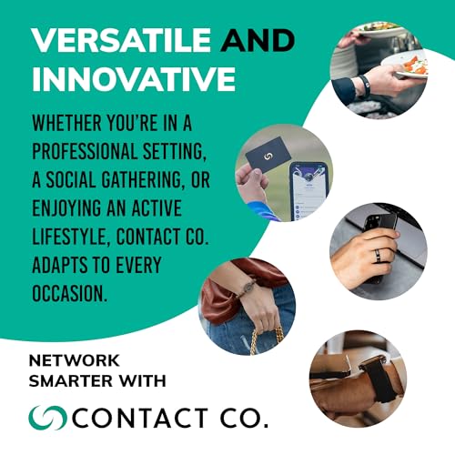 Contact CO. Smart Silicone NFC Wristband, Sleek Durable Smart Band with Instant App-Free Sharing, Seamless Band for Tech E...