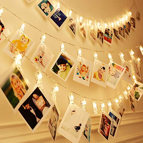 Magnoloran 50 LED Photo Clip String Lights with Remote, 16.4ft, Warm White, Model PC016-CO-FBA